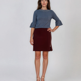 Pulover din tricot cu perle şi mâneci evazate albastru DY734