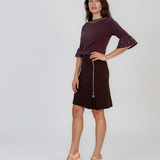 Pulover din tricot cu perle şi mâneci evazate mov DY734