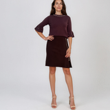 Pulover din tricot cu perle şi mâneci evazate mov DY734