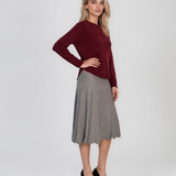 Pulover fin cu decolteu rotund grena PN144