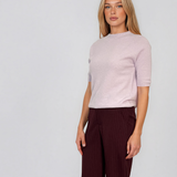 Pulover fin cu mânecă scurtă lila HL259