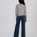 Pulover lejer cu guler înalt din lână şi caşmir gri LR364