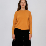 Pulover lejer din tricot cu lână şi caşmir cărămiziu LR357