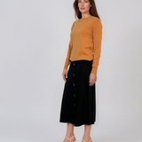 Pulover lejer din tricot cu lână şi caşmir cărămiziu LR357