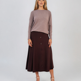 Pulover lejer din tricot cu lână şi caşmir grej LR357