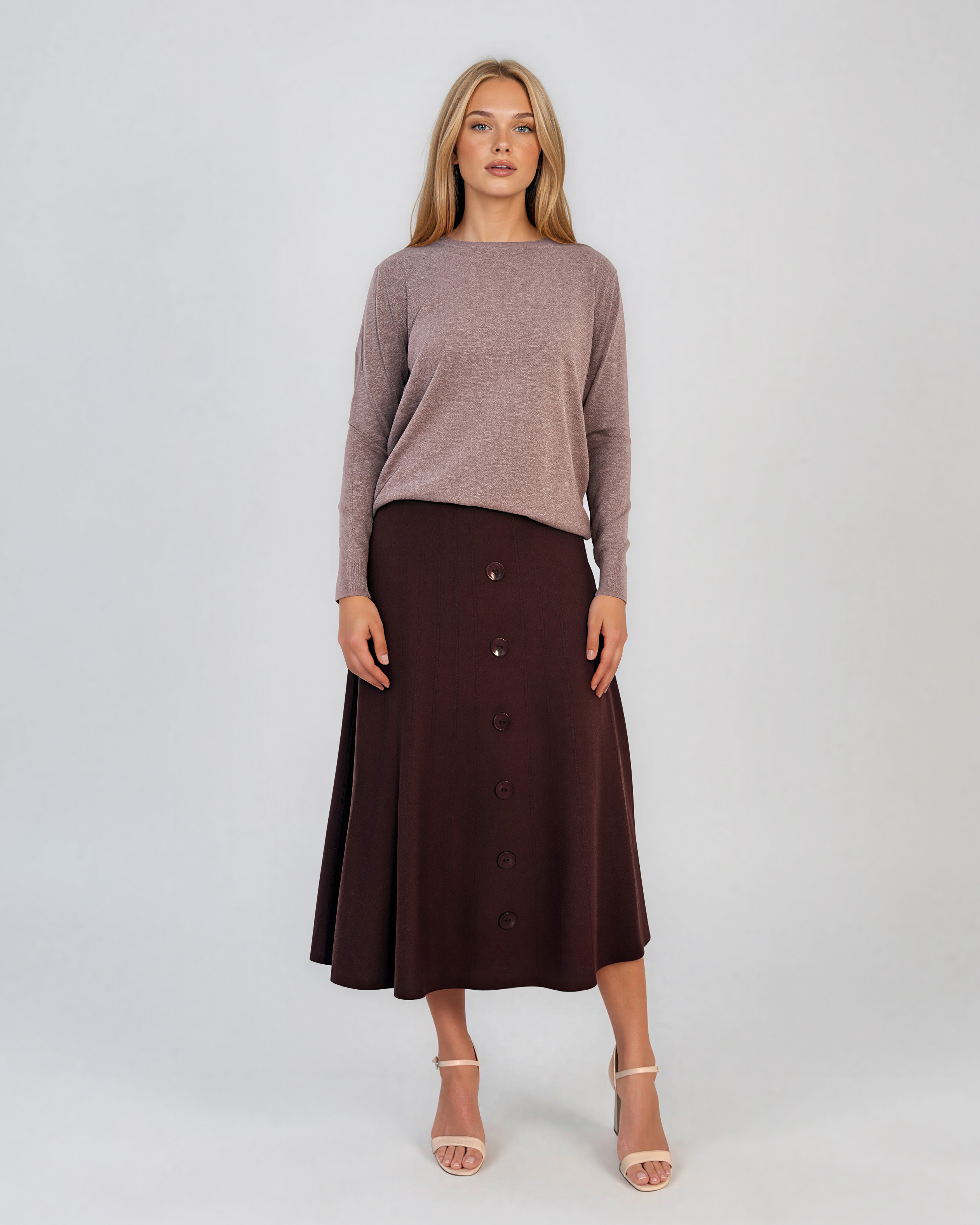 Pulover lejer din tricot cu lână şi caşmir grej LR357