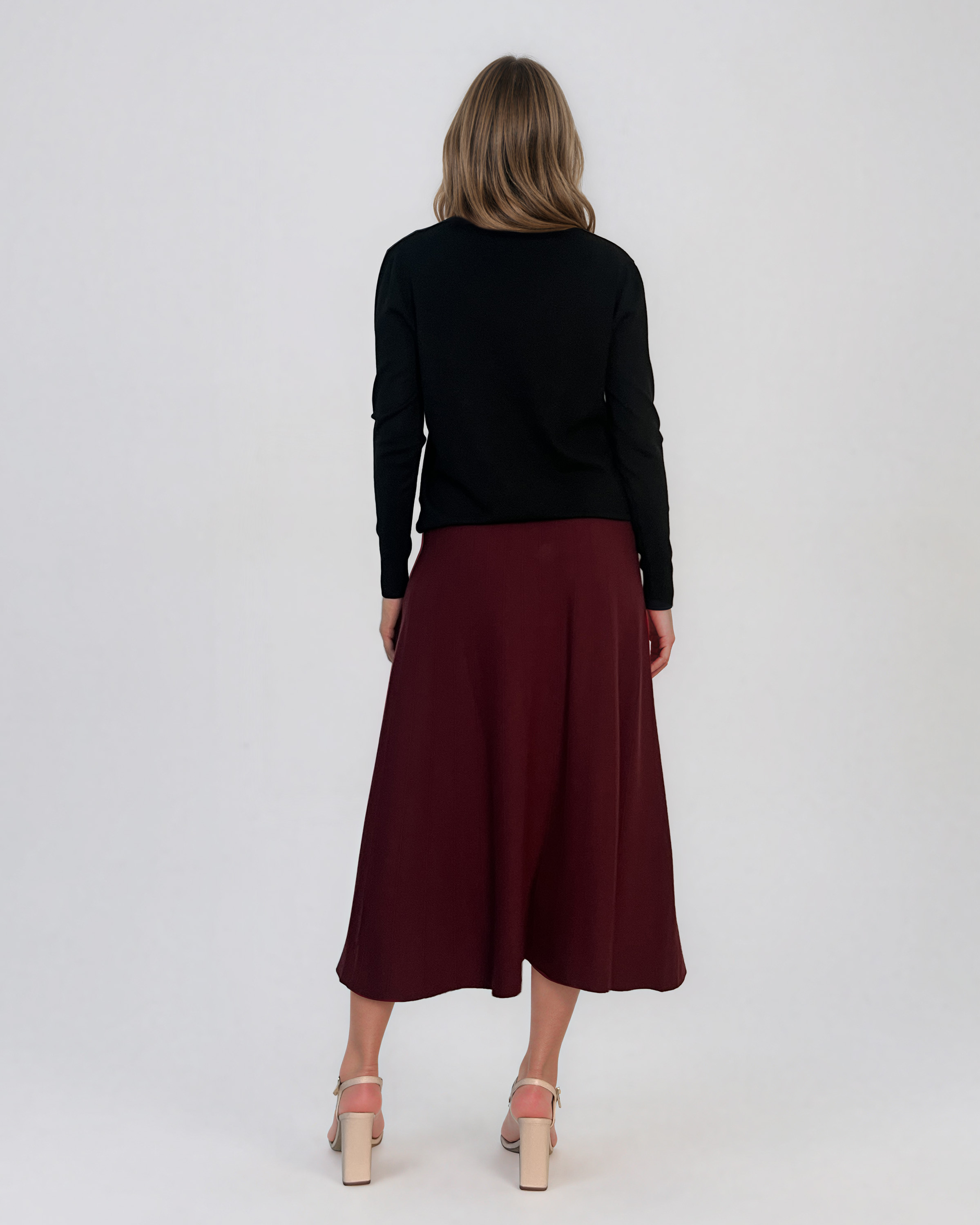Pulover lejer din tricot cu lână şi caşmir negru LR357