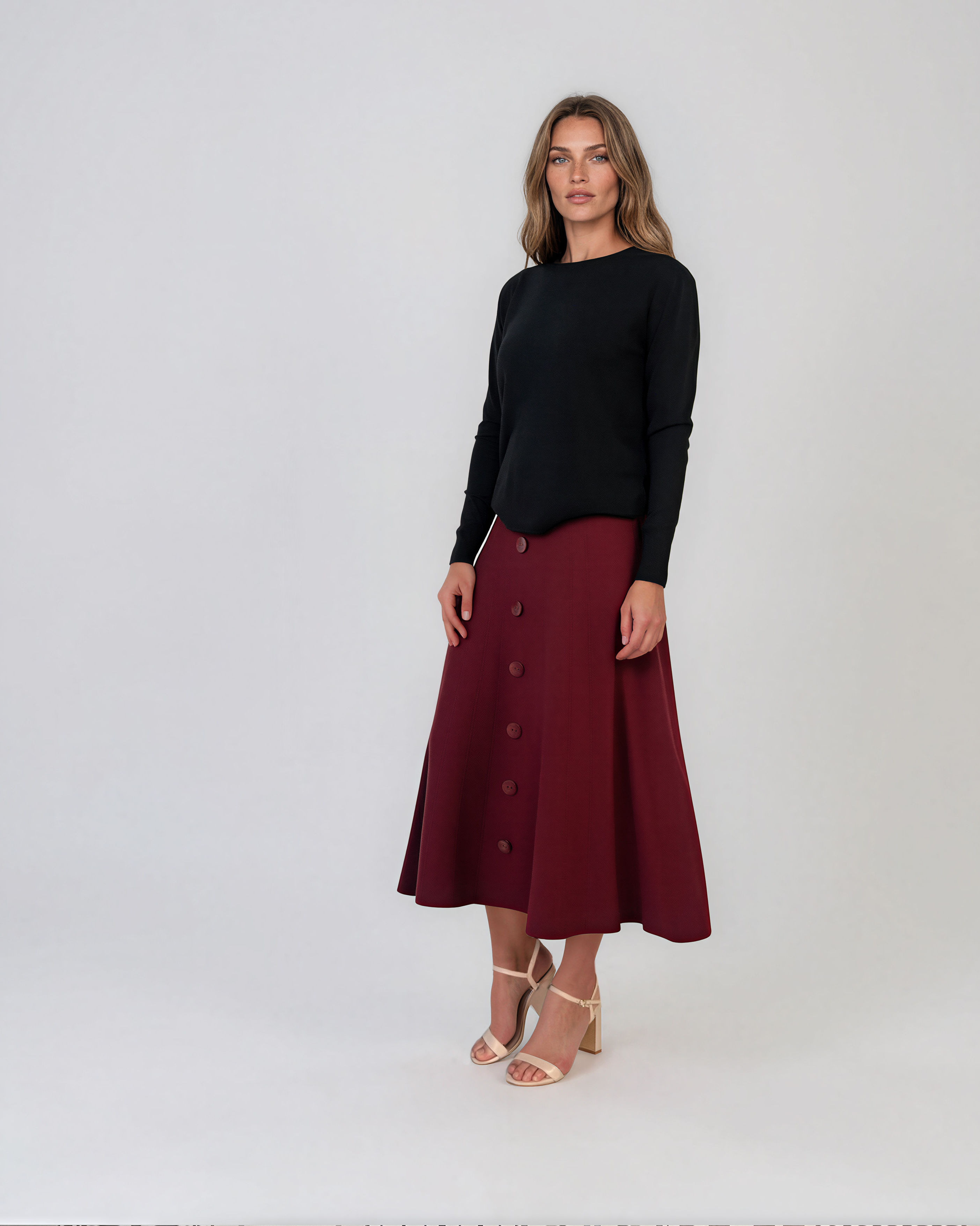 Pulover lejer din tricot cu lână şi caşmir negru LR357