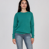 Pulover lejer din tricot cu lână şi caşmir turcoaz LR357