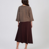 Pulover lejer din tricot cu nasturi pe mâneci beige DY736