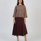 Pulover lejer din tricot cu nasturi pe mâneci beige DY736
