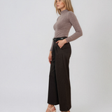 Pulover mulat cu guler semi-înalt din lână şi caşmir grej LR359