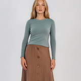 Pulover mulat din tricot cu lână şi caşmir aqua LR358