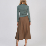 Pulover mulat din tricot cu lână şi caşmir aqua LR358