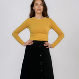 Pulover mulat din tricot cu lână şi caşmir galben LR358