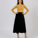 Pulover mulat din tricot cu lână şi caşmir galben LR358