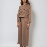 Fustă pantalon cu buzunare și șnur grej