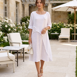 Rochie cu capă și flori aplicate alb PR931