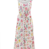 Rochie cu croială tip A din vâscoză cu nasturi și imprimeu floral ORSAY alb-flori ORS019