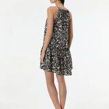 Rochie cu volan și print floral ORSAY negru ORS027