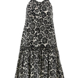 Rochie cu volan și print floral ORSAY negru ORS027