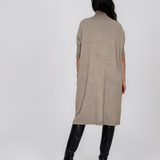 Rochie din tricot cu guler înalt grej PN141