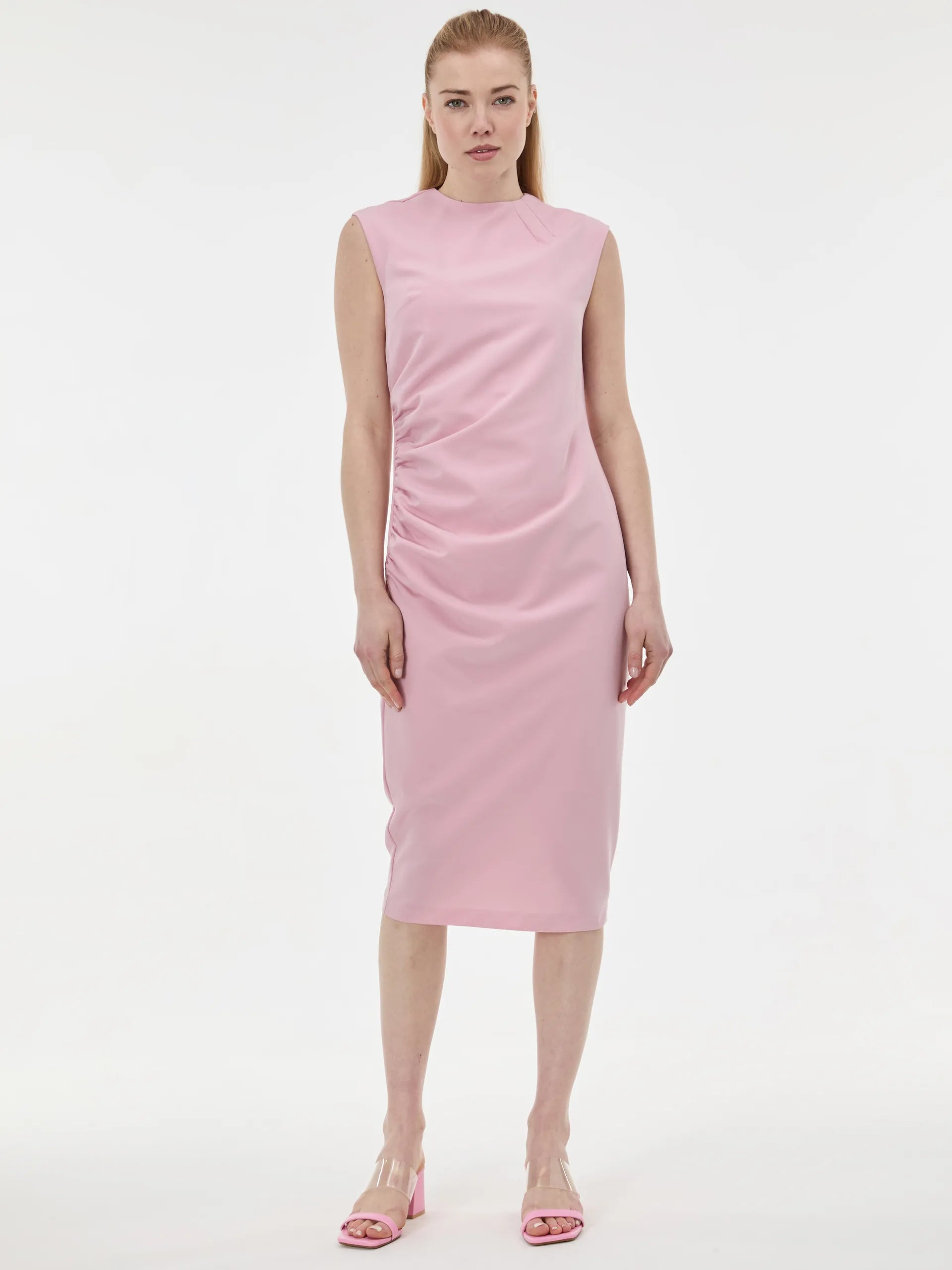 Rochie încrețită lateral ORSAY roz ORS016
