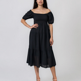 Rochie largă cu elastic la bust și spate bleumarin PN024