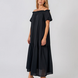 Rochie largă cu mânecă bufantă bleumarin PN023