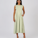 Rochie lungă cu pense pe față și spate aqua HL128