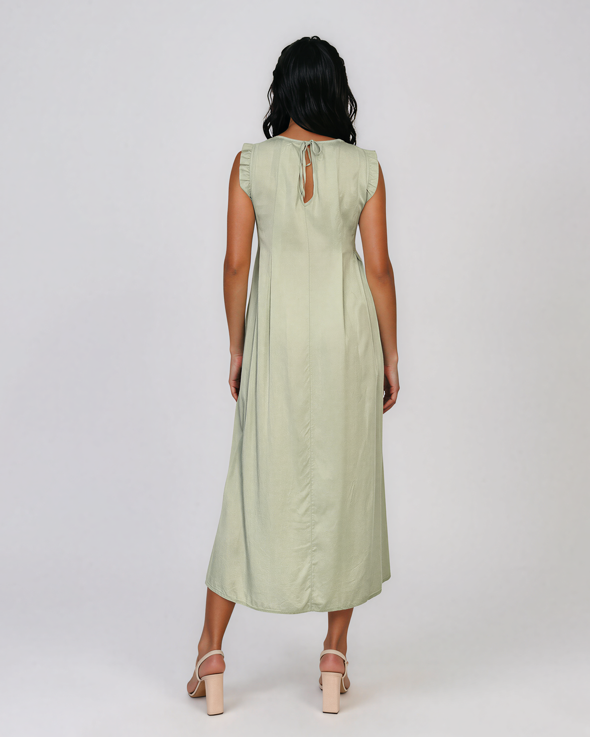 Rochie lungă cu pense pe față și spate aqua HL128