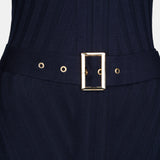 Rochie lungă tricotată mulată tubulară cu mâneci lungi  ORSAY bleumarin ORS010