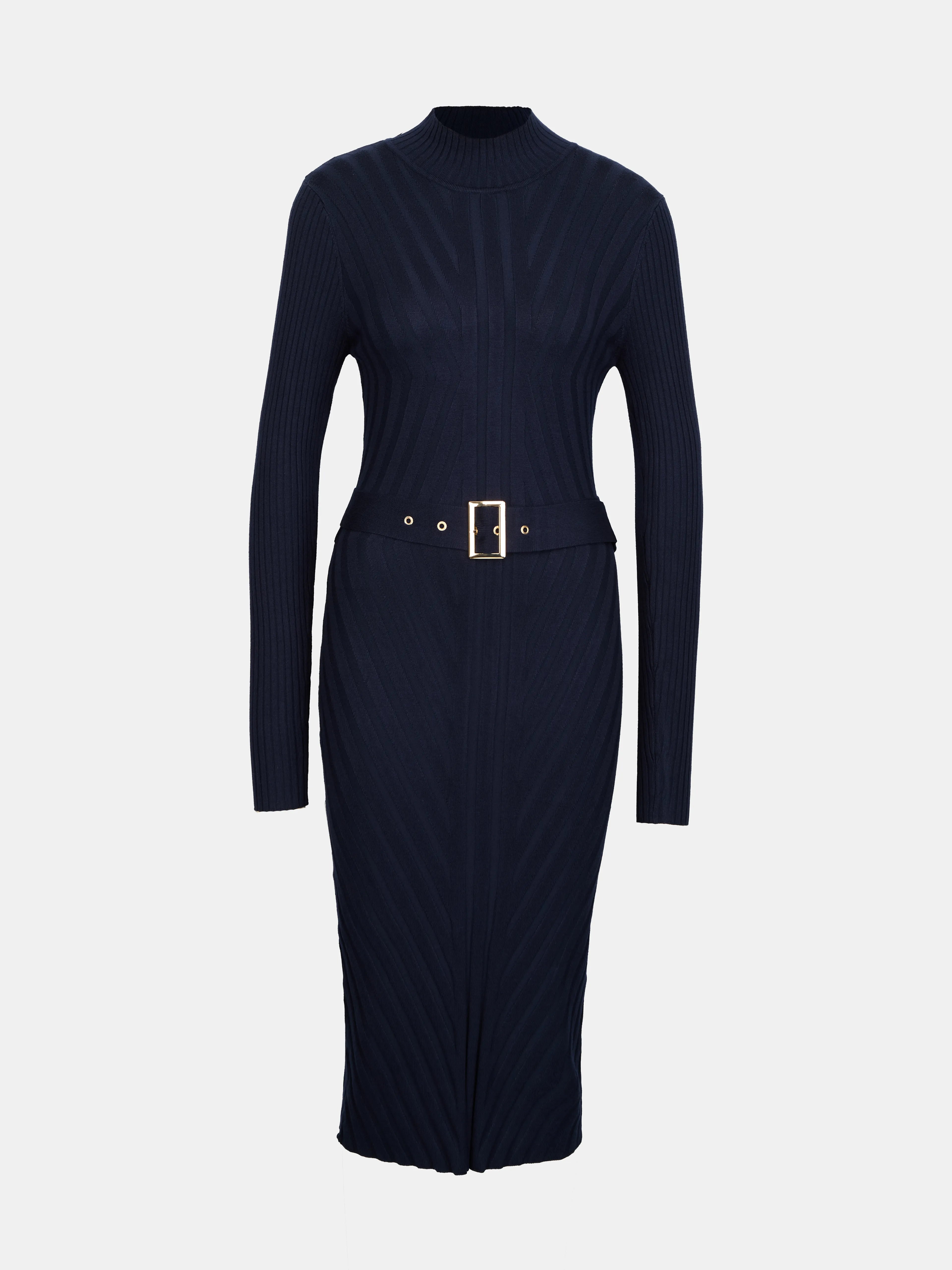 Rochie lungă tricotată mulată tubulară cu mâneci lungi  ORSAY bleumarin ORS010
