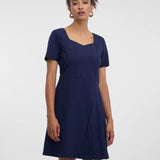 Rochie midi elegantă cu mânecă scurtă și pliuri ORSAY bleumarin ORS007