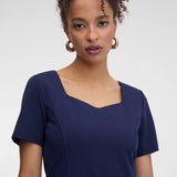 Rochie midi elegantă cu mânecă scurtă și pliuri ORSAY bleumarin ORS007