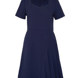 Rochie midi elegantă cu mânecă scurtă și pliuri ORSAY bleumarin ORS007