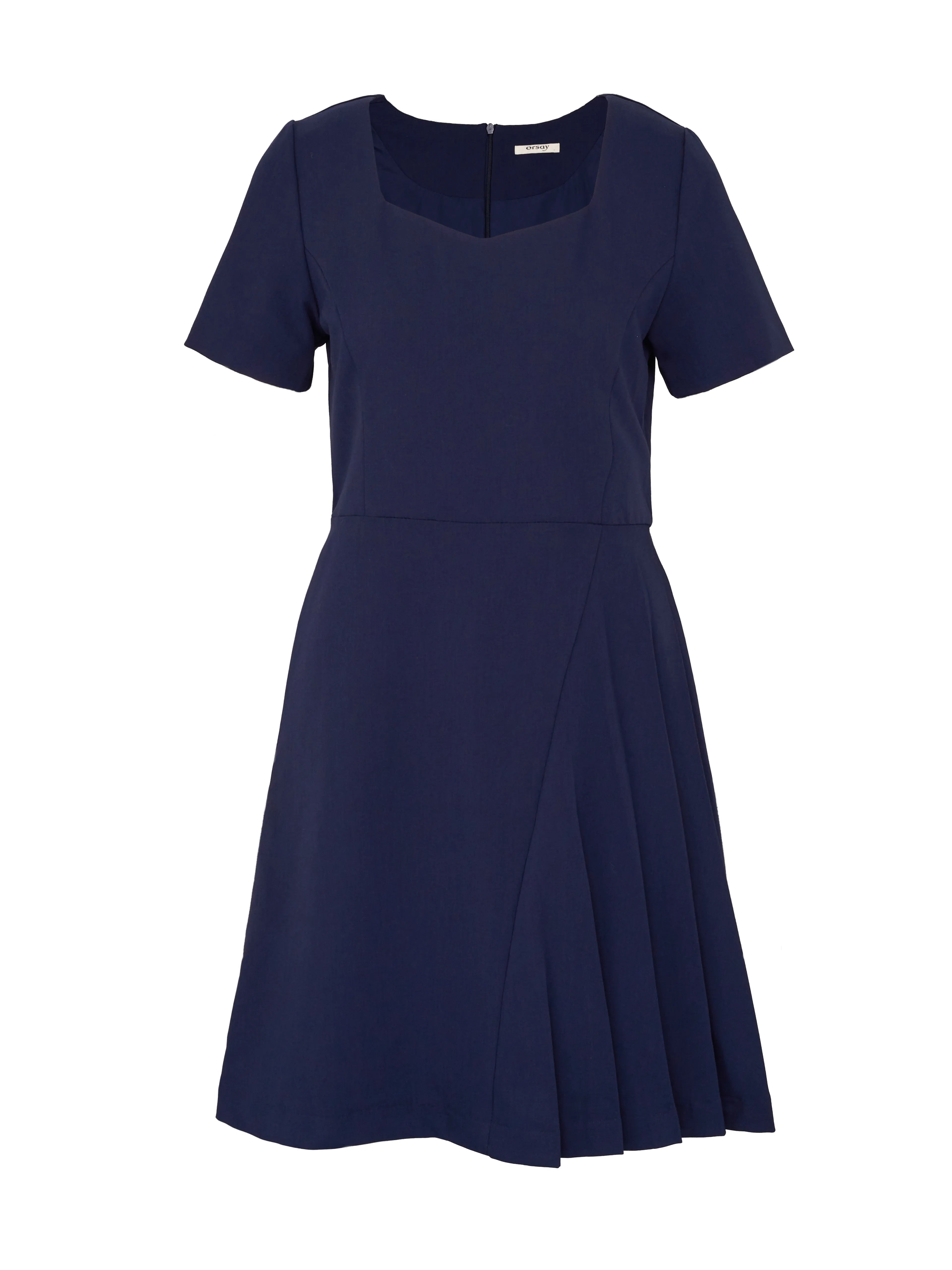 Rochie midi elegantă cu mânecă scurtă și pliuri ORSAY bleumarin ORS007
