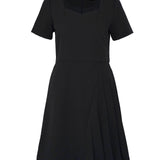 Rochie midi elegantă cu mânecă scurtă și pliuri ORSAY negru ORS007