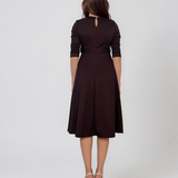 Rochie midi evazată cu mânecă lungă grena LM028
