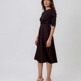 Rochie midi evazată cu mânecă lungă grena LM028