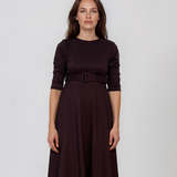 Rochie midi evazată cu mânecă lungă grena LM028