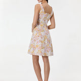 Rochie până la genunchi din bumbac cu imprimeu floral ORSAY alb-flori ORS012