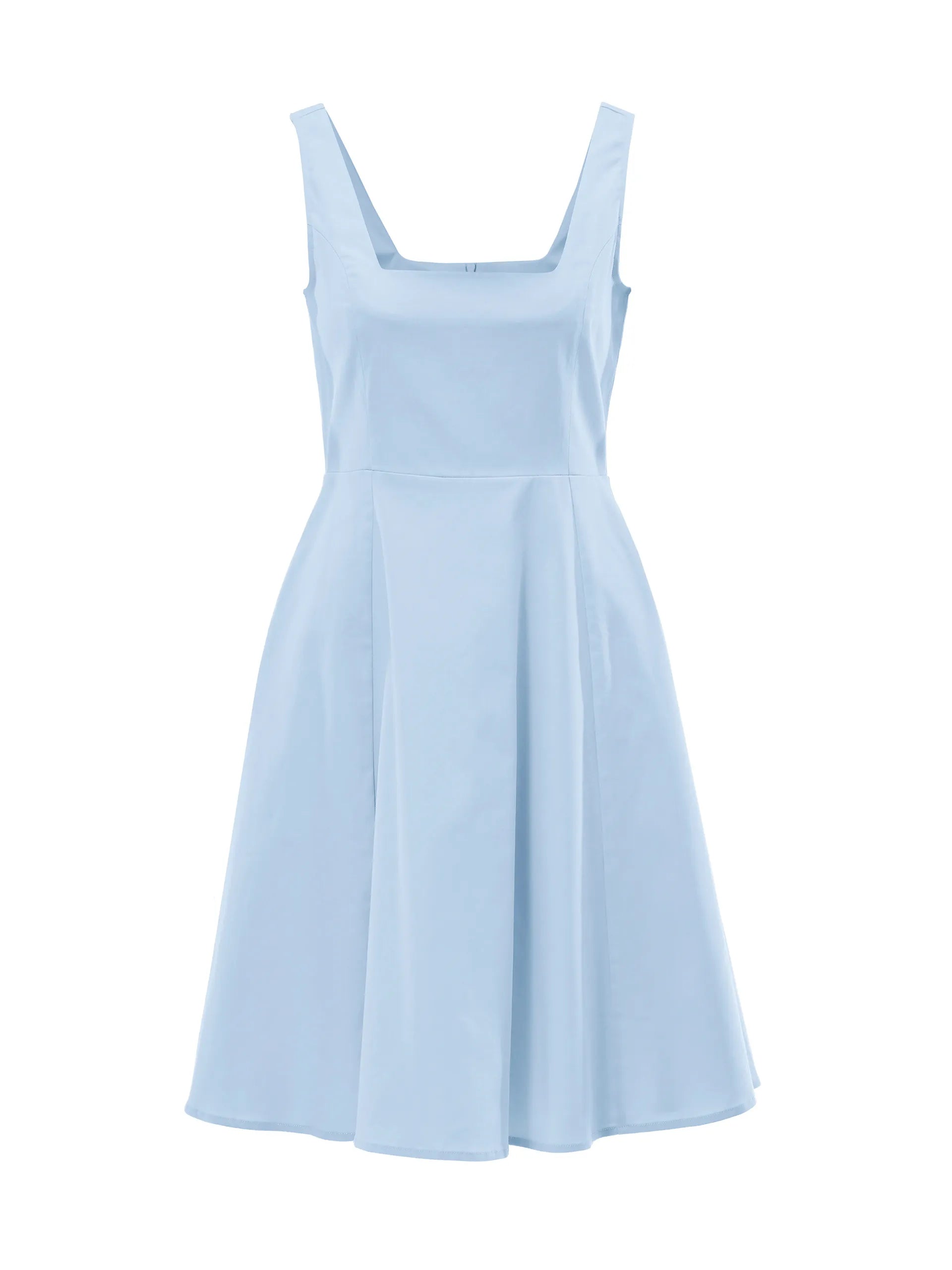 Rochie până la genunchi din bumbac cu imprimeu floral ORSAY bleu ORS012