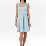 Rochie până la genunchi din bumbac cu imprimeu floral ORSAY bleu ORS012