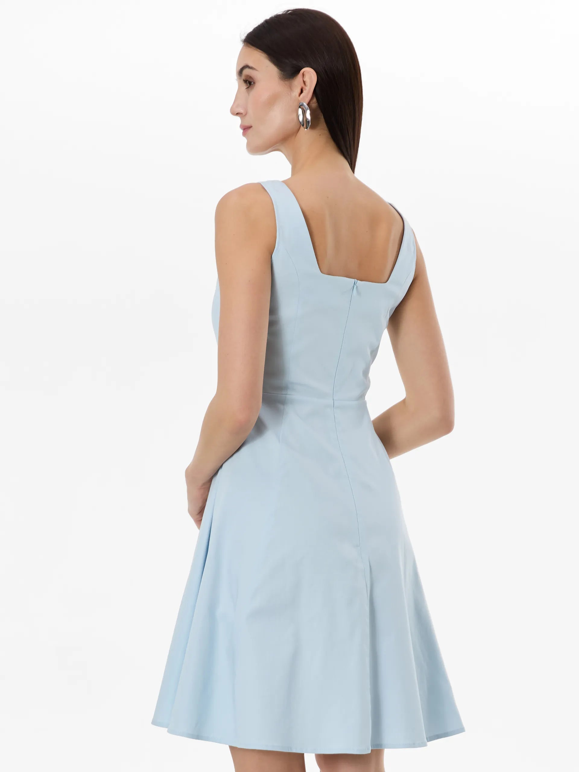 Rochie până la genunchi din bumbac cu imprimeu floral ORSAY bleu ORS012