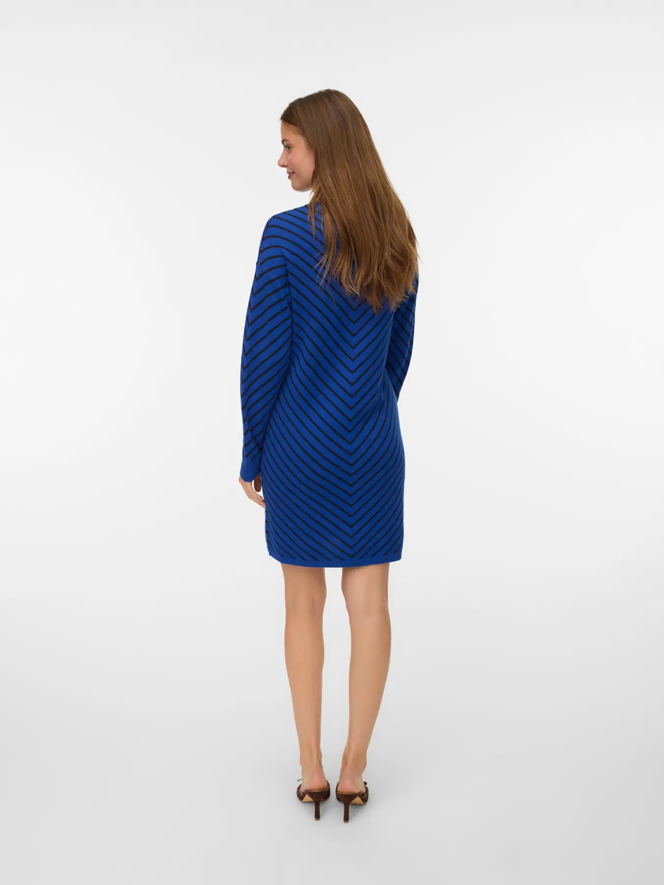 Rochie-pulover cu dungi în zigzag albastru VERO MODA VM004