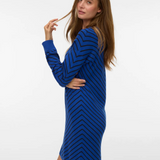 Rochie-pulover cu dungi în zigzag albastru VERO MODA VM004