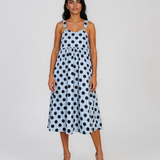 Rochie sarafan cu buline bleu HL127