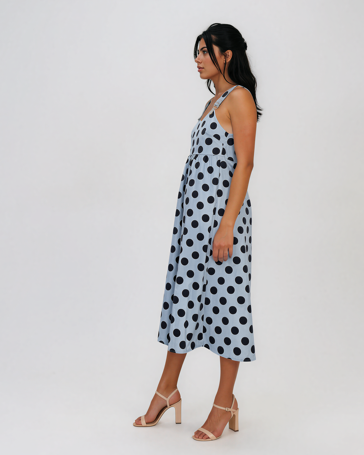 Rochie sarafan cu buline bleu HL127