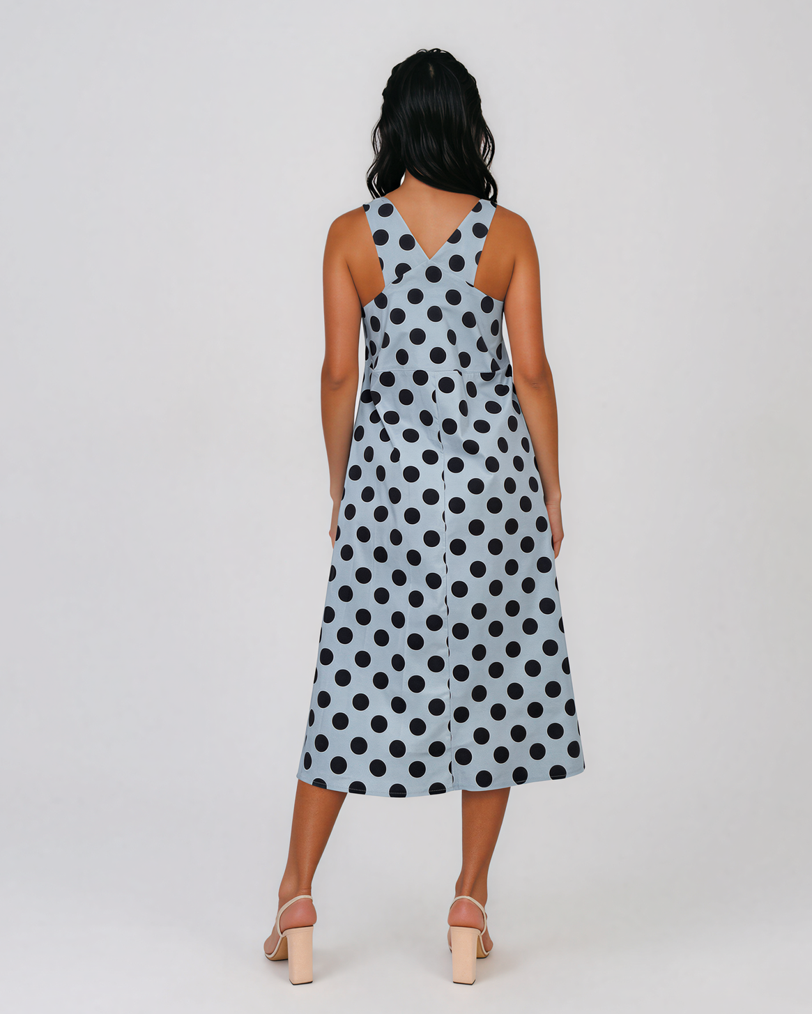 Rochie sarafan cu buline bleu HL127
